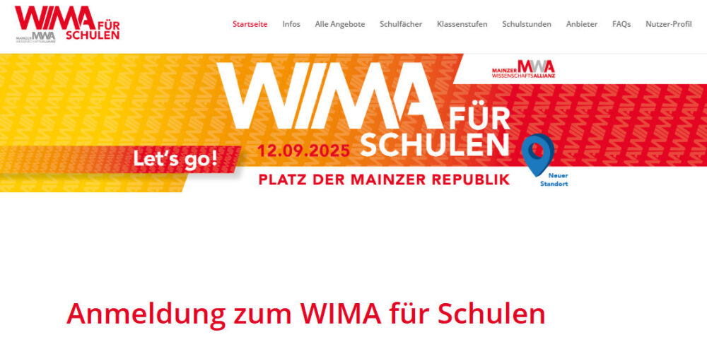 2025: WIMA (Wissenschaftsmarkt) für Schulen 2025