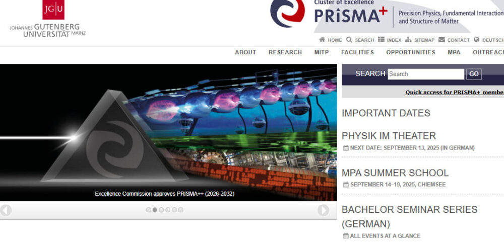 Screenshot der Webseite von PRISMA++